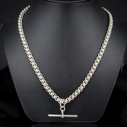Vintage Sterling Silver Rollerball Albert Watch Chain Necklace | 19"