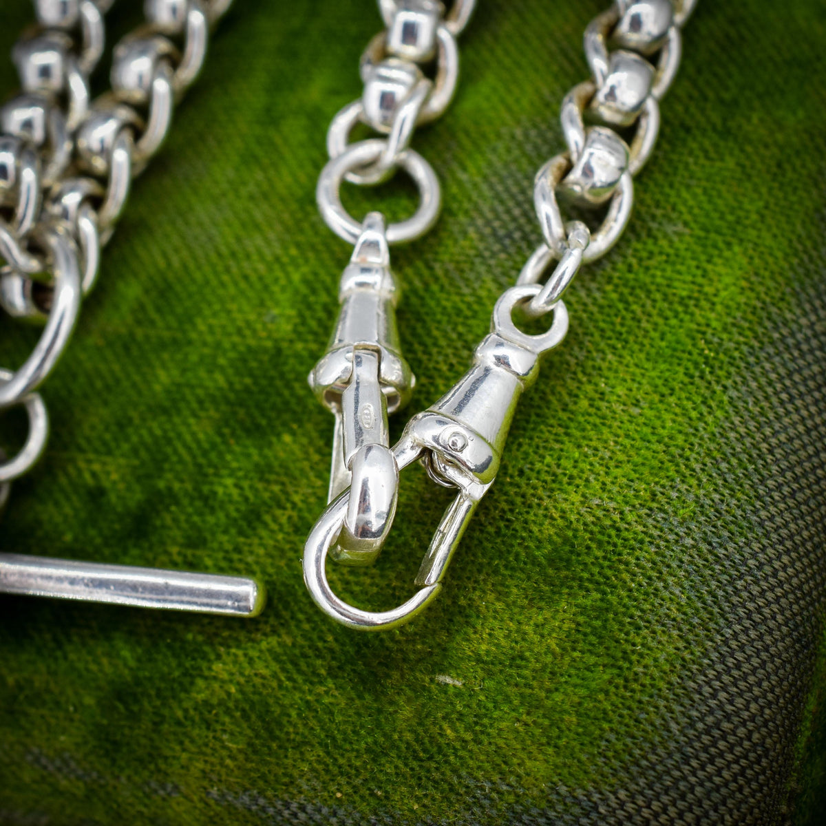 Vintage Sterling Silver Rollerball Albert Watch Chain Necklace | 19"