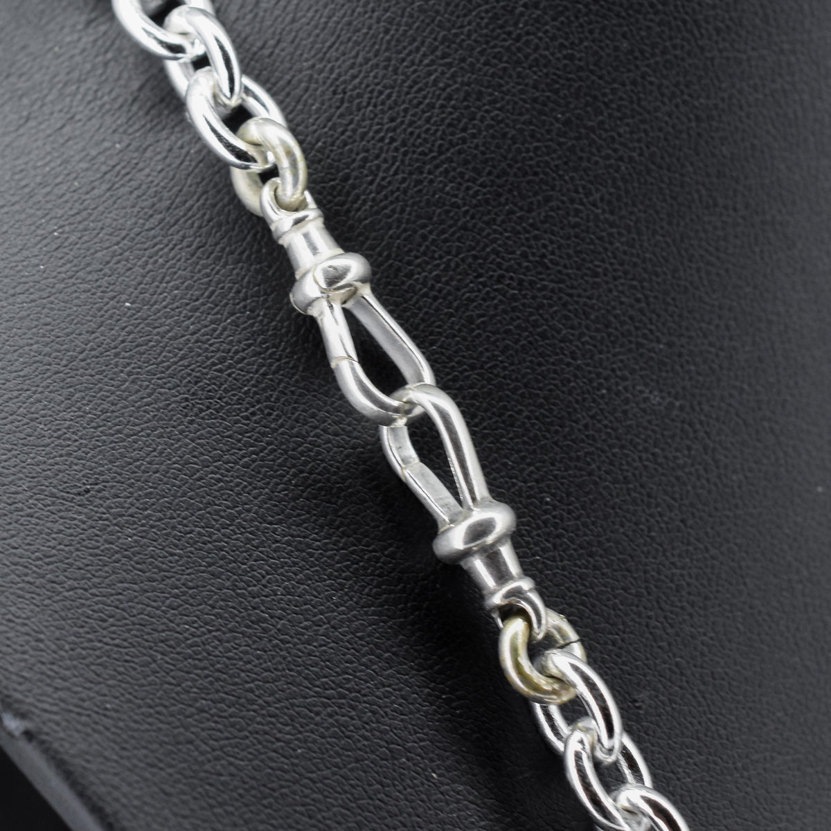 Vintage 75g Sterling Silver Oval Cable Link Chain Necklace with Double Dog Clip and T-bar Slider | 23"