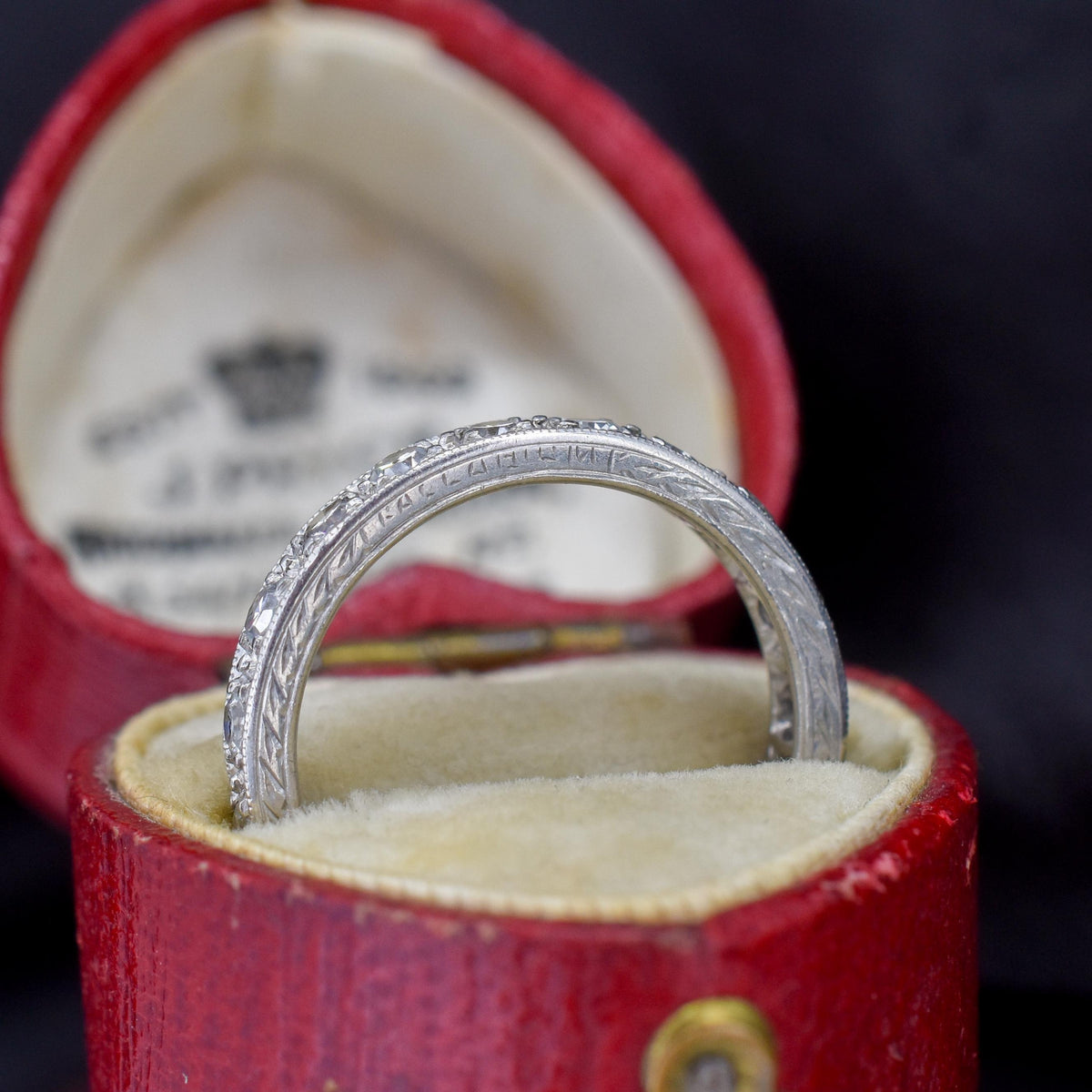 Art Deco Diamond Palladium Full Eternity Wedding Band Ring