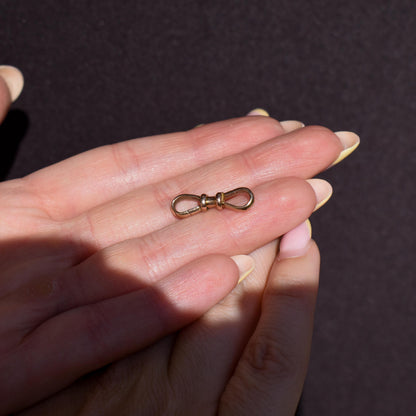 Rare Antique 9ct Gold Double Sided Dog Clip