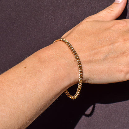 Antique 9ct Gold Curb Link Dog Clip Bracelet | 7"