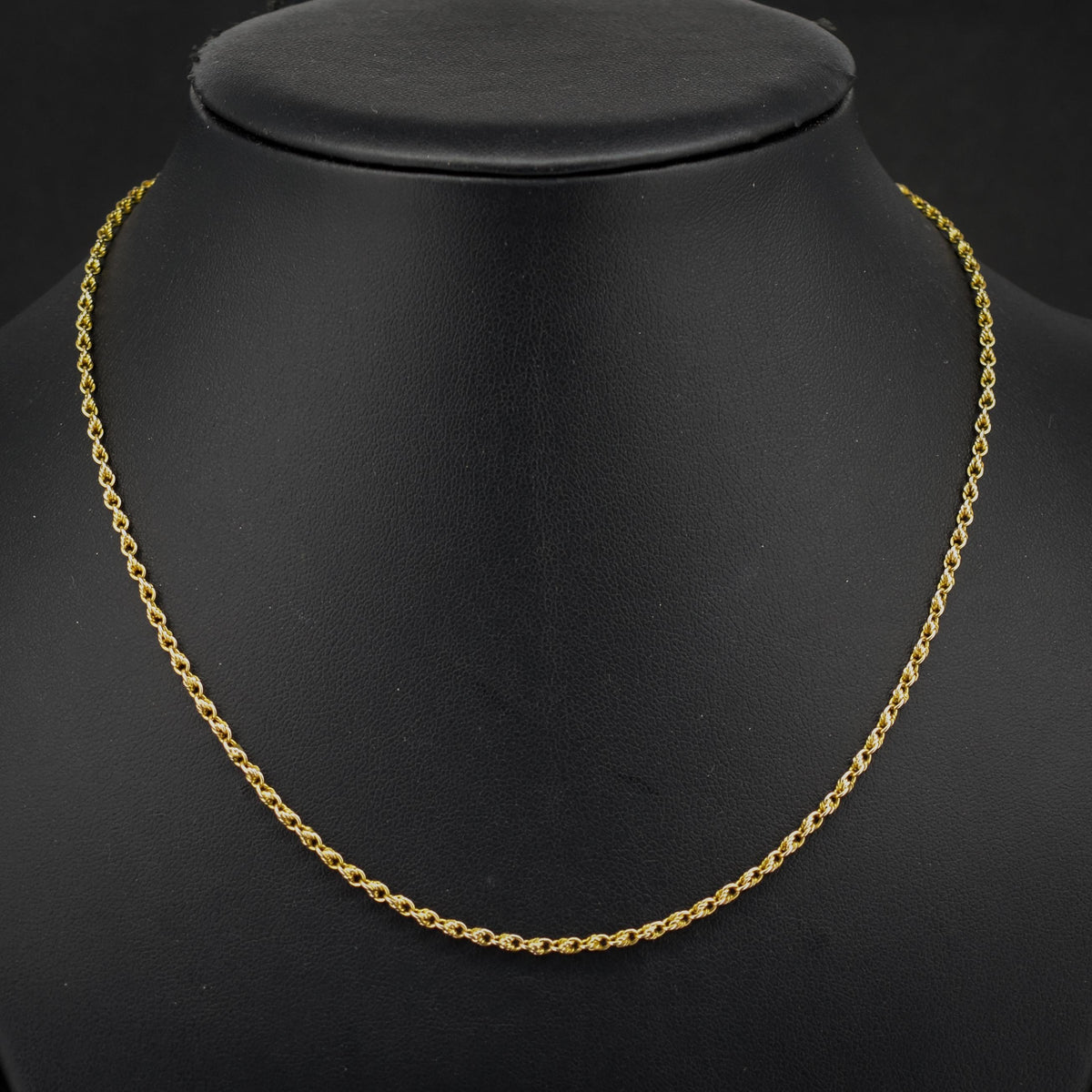Antique 9ct Gold Love Knot Link Chain Necklace with Barrel Clasp | 16.5"