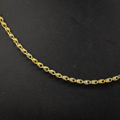Antique 9ct Gold Love Knot Link Chain Necklace with Barrel Clasp | 16.5"