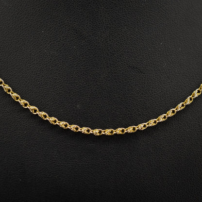 Antique 9ct Gold Love Knot Link Chain Necklace with Barrel Clasp | 16.5"