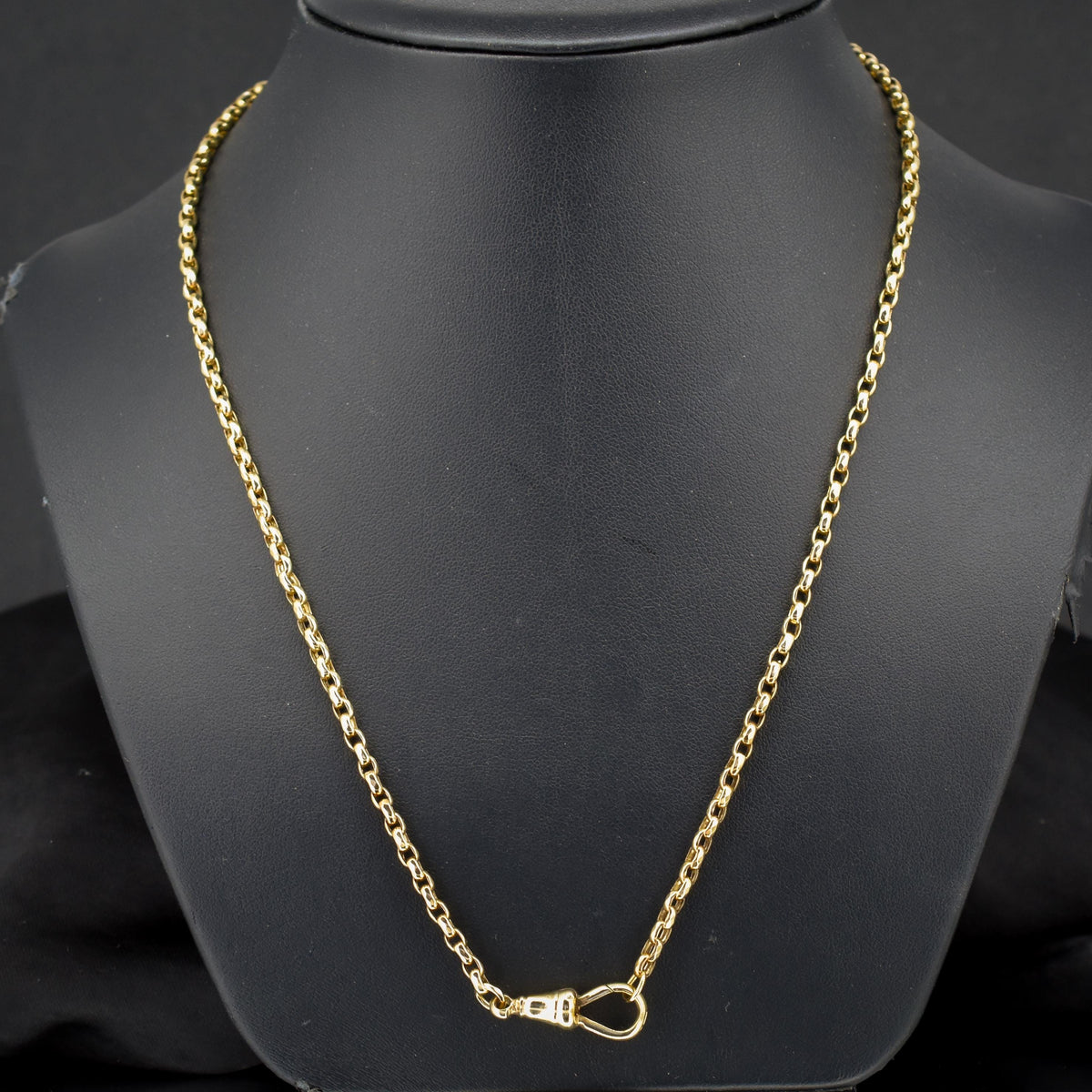 Antique Victorian 9ct Gold Faceted Link Chain Necklace with Dog Clip | 21.25"