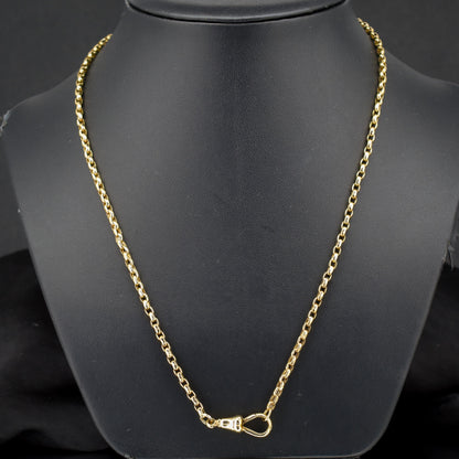 Antique Victorian 9ct Gold Faceted Link Chain Necklace with Dog Clip | 21.25"
