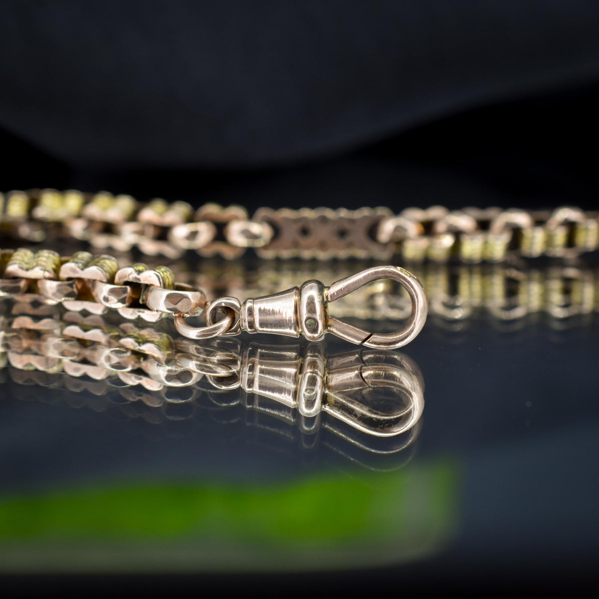 Antique Fancy Link 9ct Gold Chain Bracelet with T-bar | 7.5"