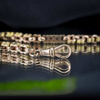 Antique Fancy Link 9ct Gold Chain Bracelet with T-bar | 7.5"