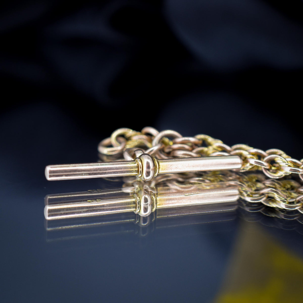 Antique 9ct Gold Love Knot Link Double Albert Watch Chain Necklace | 14.5"