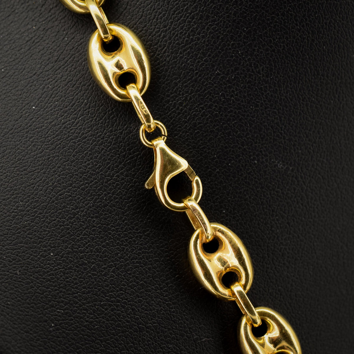 Vintage 9ct Gold 18" Puffy Mariner Anchor Link Chain Necklace