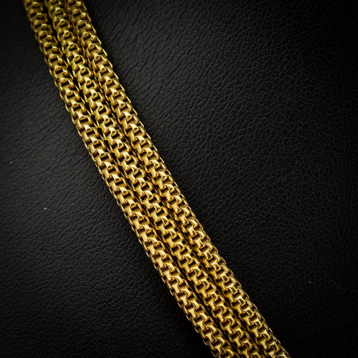 Antique 18ct Rolled Gold Fancy Popcorn Link Guard Chain Necklace with Dog Clip | 51"