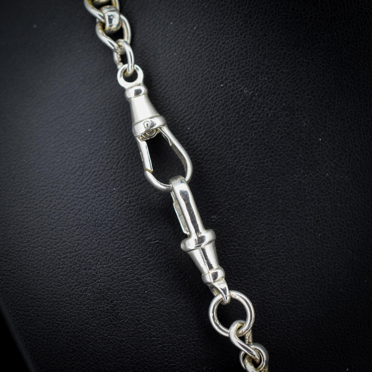 Vintage Sterling Silver Rollerball Albert Watch Chain Necklace | 19"
