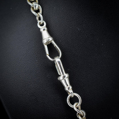 Vintage Sterling Silver Rollerball Albert Watch Chain Necklace | 19"