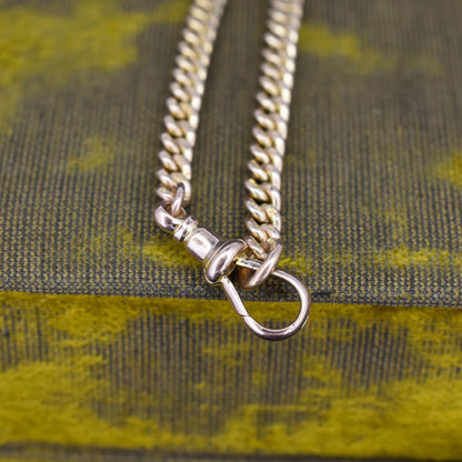 Antique 9ct Gold Uniform Curb Link Dog Clip Bracelet | 7.25"