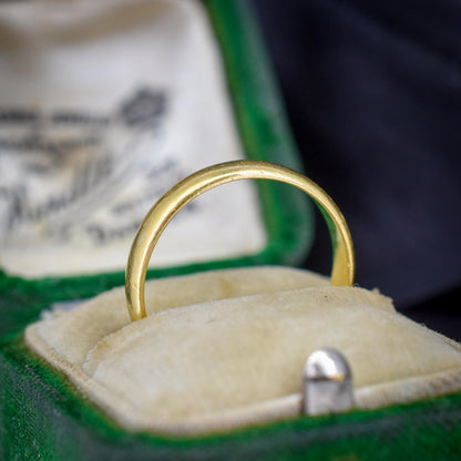 Vintage '1951' 22ct Yellow Gold Plain Stacking Wedding Band Ring - Vintage