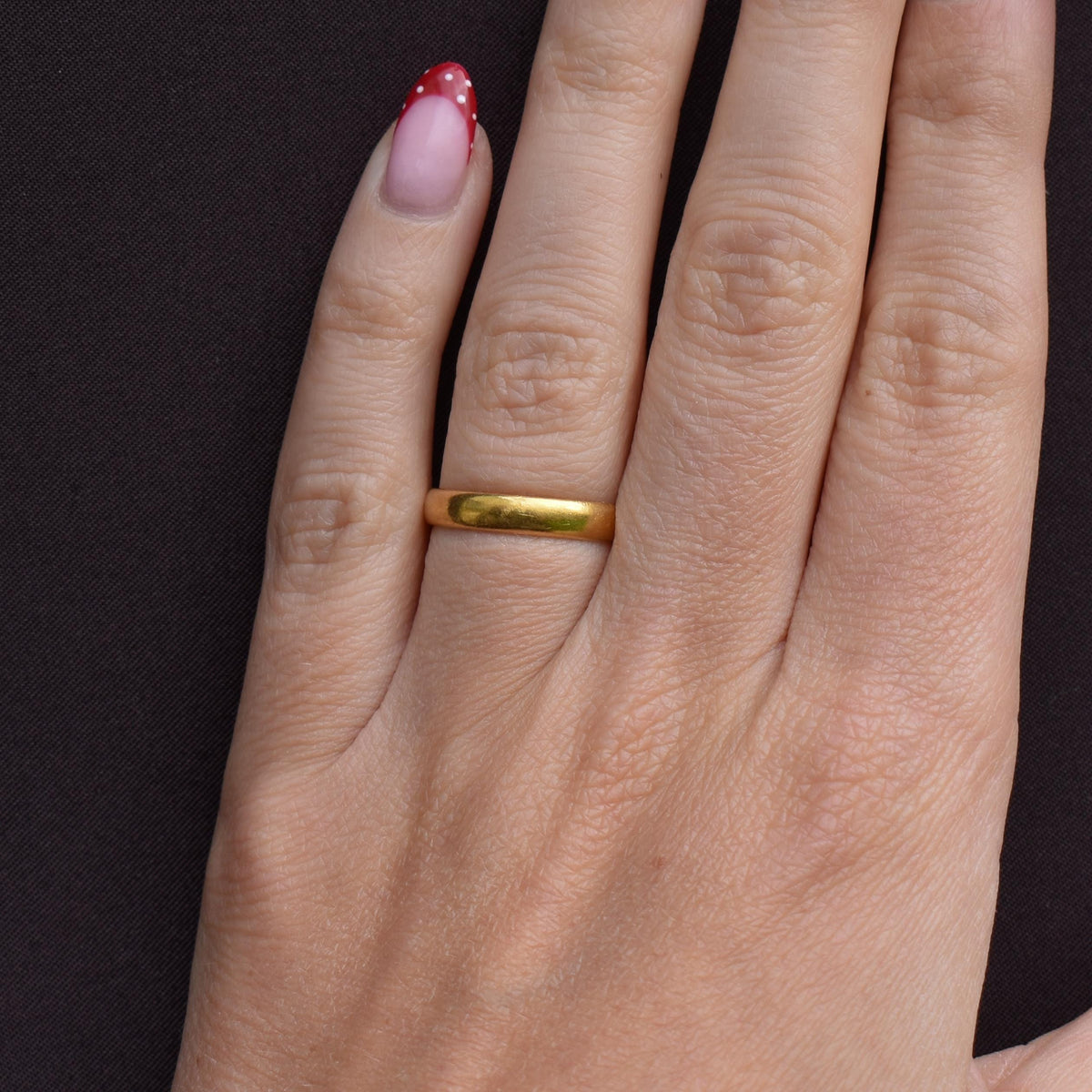 Vintage '1951' 22ct Yellow Gold Plain Stacking Wedding Band Ring - Vintage