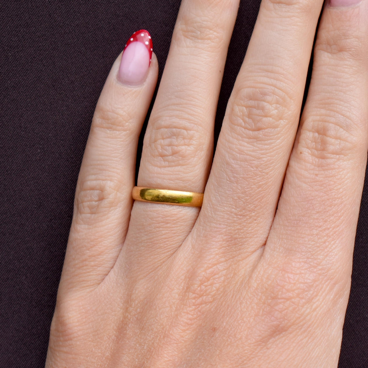 Vintage '1951' 22ct Yellow Gold Plain Stacking Wedding Band Ring - Vintage