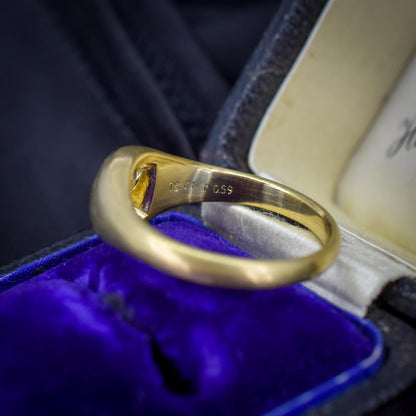 0.59ct Old Cut Diamond 18ct Yellow Gold Gypsy Band Ring