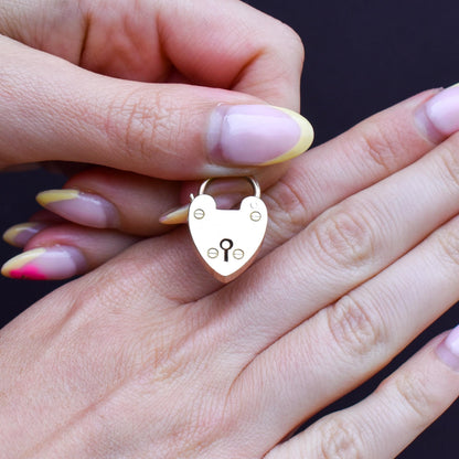 Antique Edwardian 9ct Gold Plain Heart Padlock Pendant