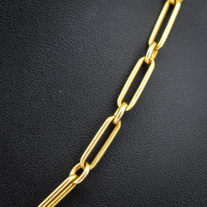 Antique '1911' 18ct Yellow Gold Trombone Chain Necklace | 16.5"