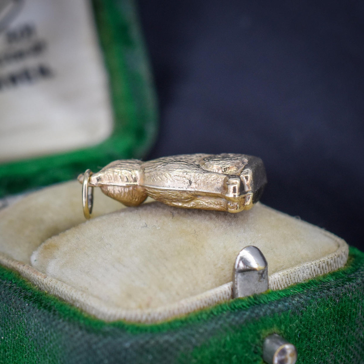 Vintage 9ct Gold Cat Feline Charm Pendant