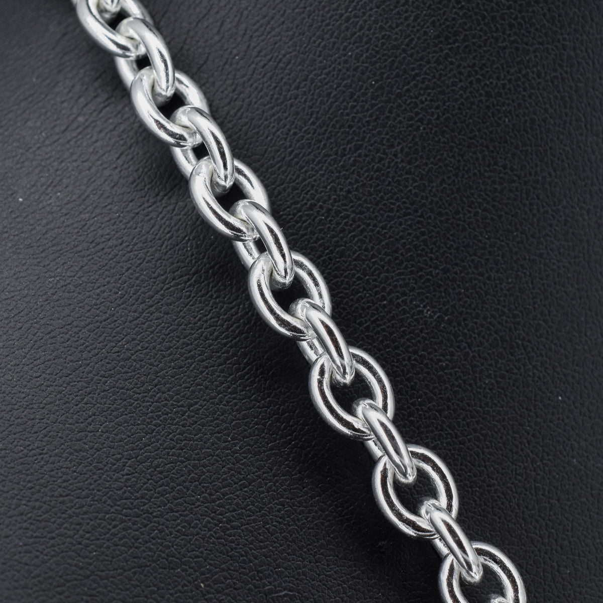 Vintage 75g Sterling Silver Oval Cable Link Chain Necklace with Double Dog Clip and T-bar Slider | 23"
