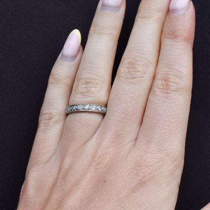 Art Deco Diamond Palladium Full Eternity Wedding Band Ring