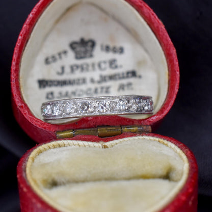 Art Deco Diamond Palladium Full Eternity Wedding Band Ring