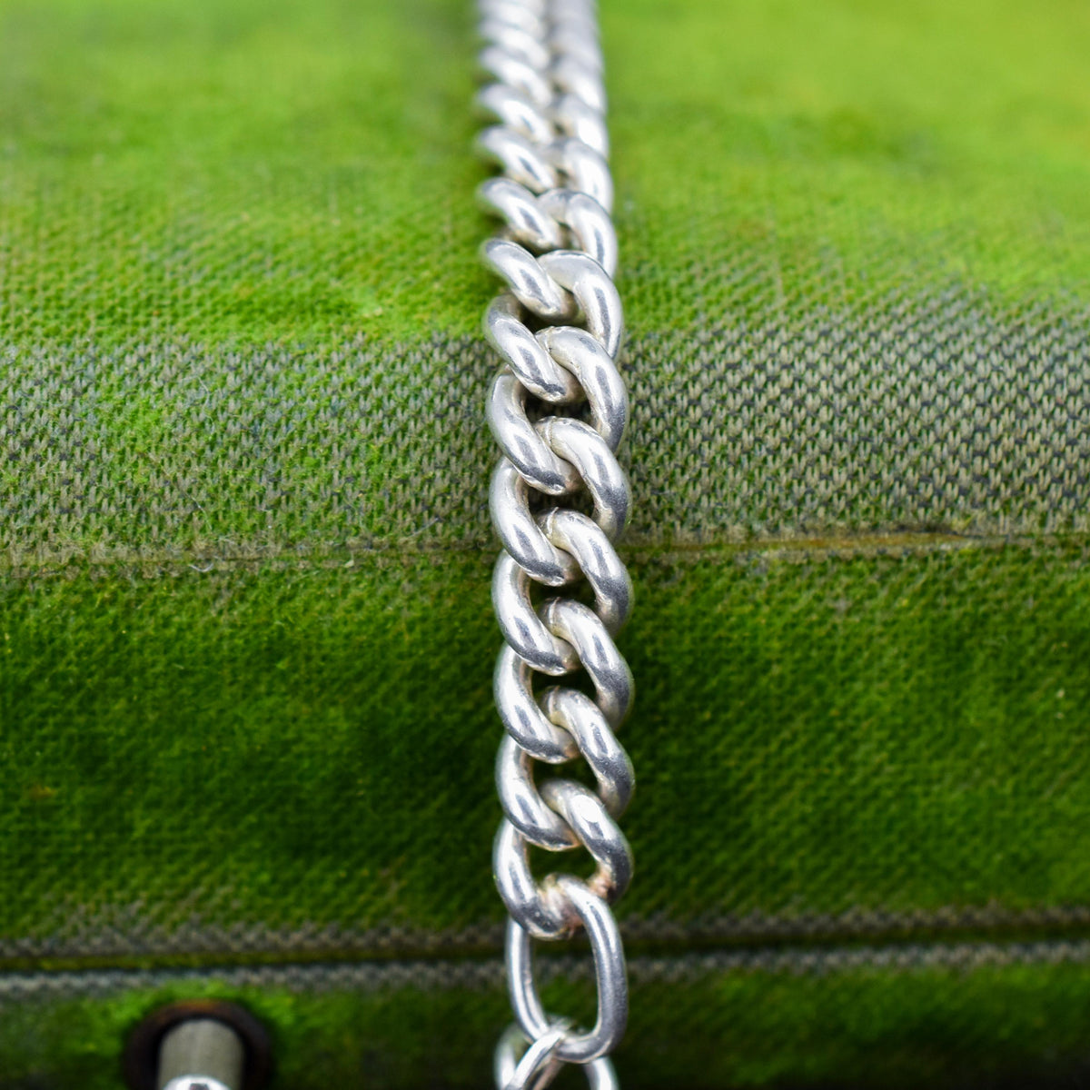 Vintage Curb Sterling Silver Bracelet / Extender with Double Dog Clip | 7.2"