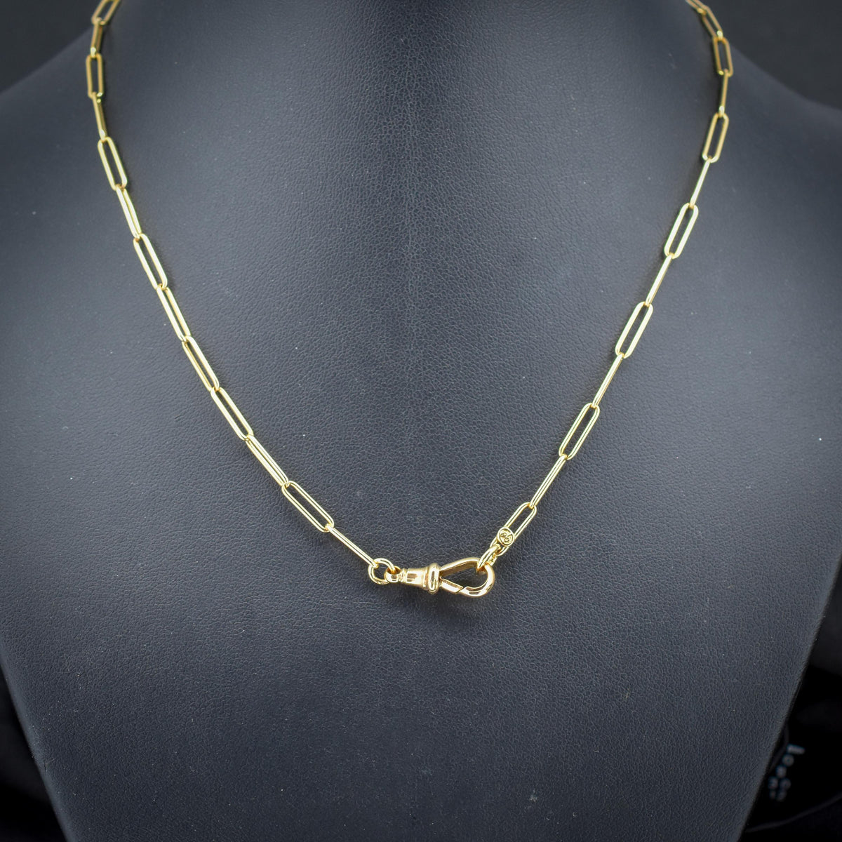 Antique 9ct Yellow Gold Paperlink Chain with Dog Clip | 16.75" Length