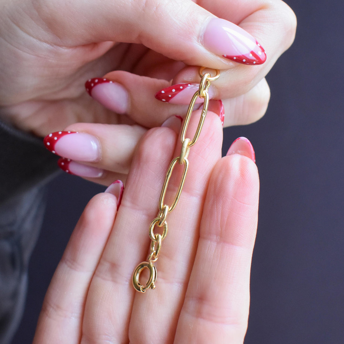 Antique Gold on Silver Trombone Link Extender with Bolt ring | 2.75"