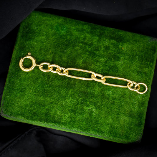 Antique Gold on Silver Trombone Link Extender with Bolt ring | 2.75"