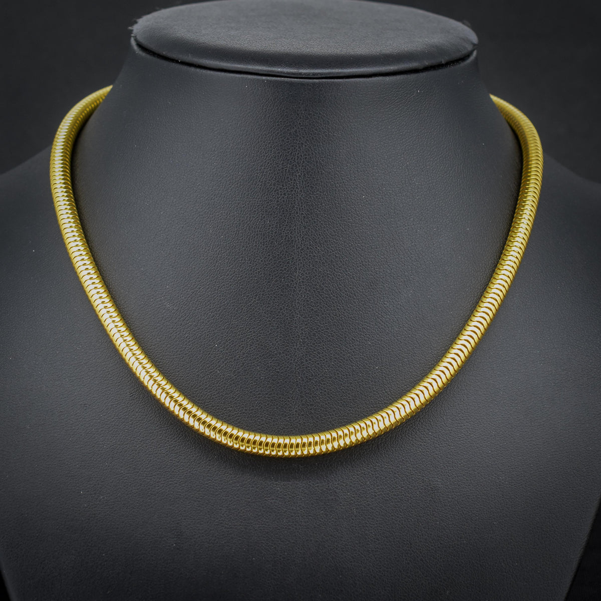 Vintage 18ct Gold on Silver Snake Link Chain Necklace | 16"