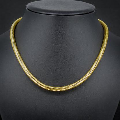Vintage 18ct Gold on Silver Snake Link Chain Necklace | 16"
