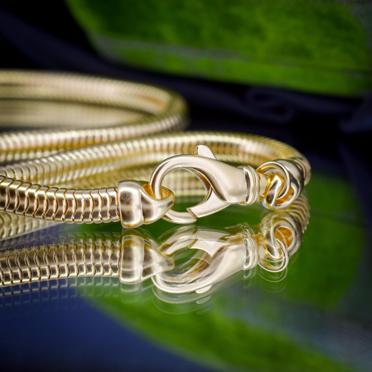 Vintage 18ct Gold on Silver Snake Link Chain Necklace | 16"