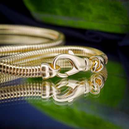Vintage 18ct Gold on Silver Snake Link Chain Necklace | 16"