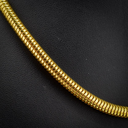 Vintage 18ct Gold on Silver Snake Link Chain Necklace | 16"