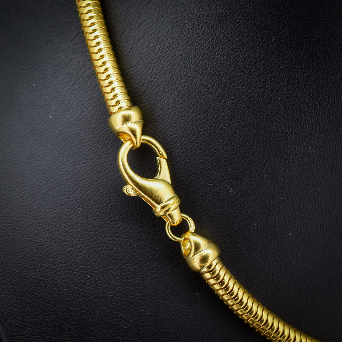 Vintage 18ct Gold on Silver Snake Link Chain Necklace | 16"