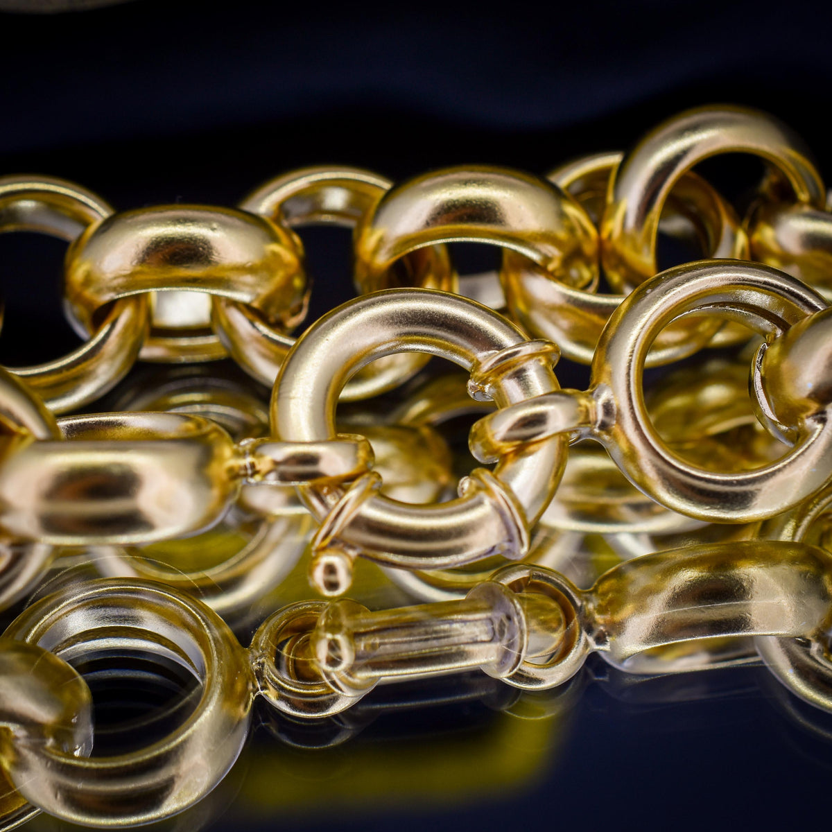 Vintage Gold on Sterling Silver Statement Rolo Link Chain Bracelet | 8.2"