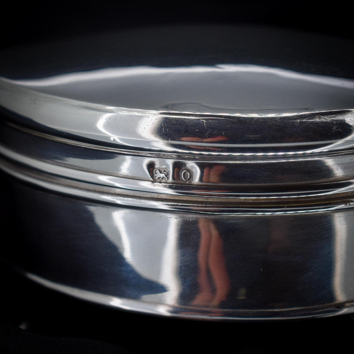 Antique Birmingham 1913 Hallmarked Sterling Silver Oval Jewellery Trinket Box