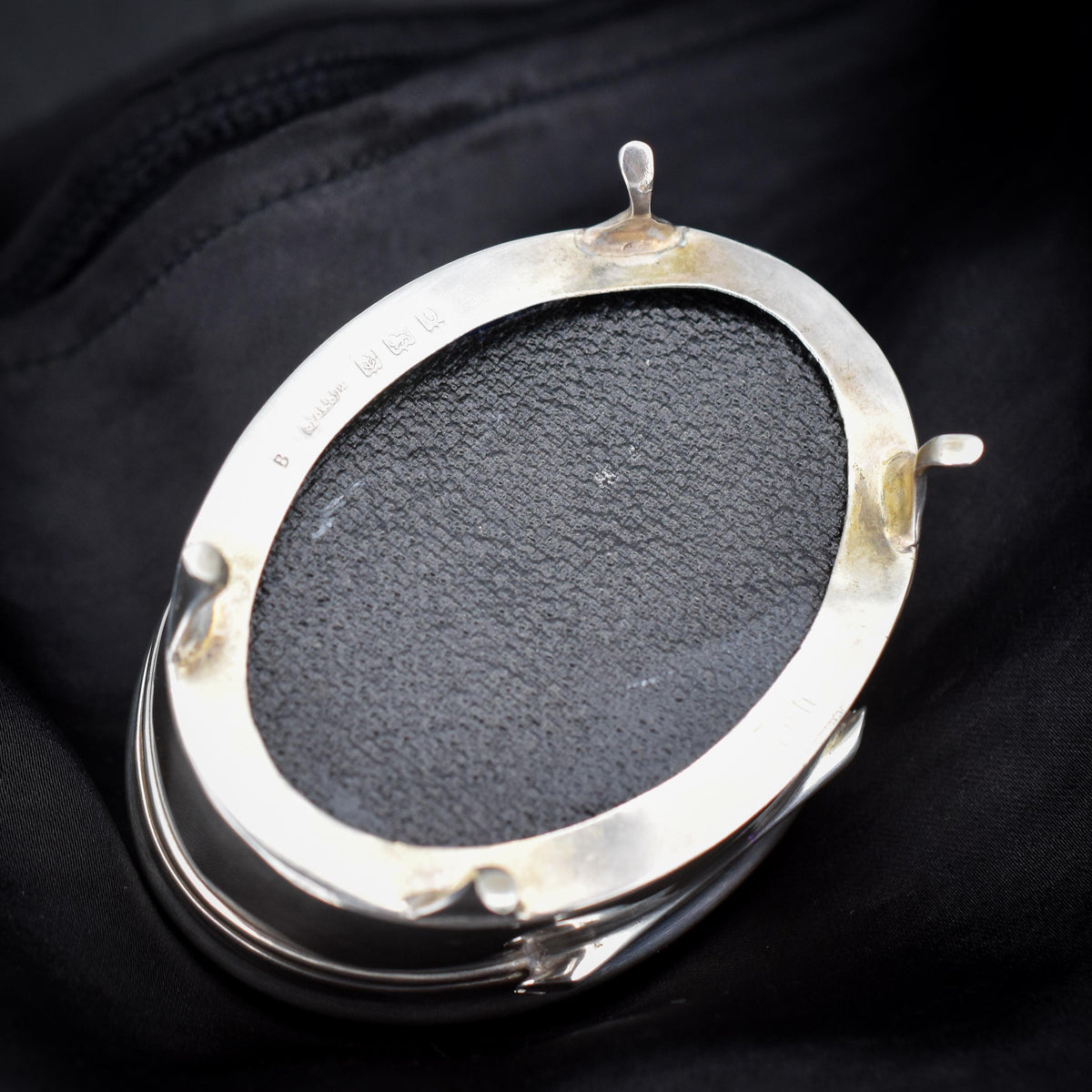 Antique Birmingham 1913 Hallmarked Sterling Silver Oval Jewellery Trinket Box