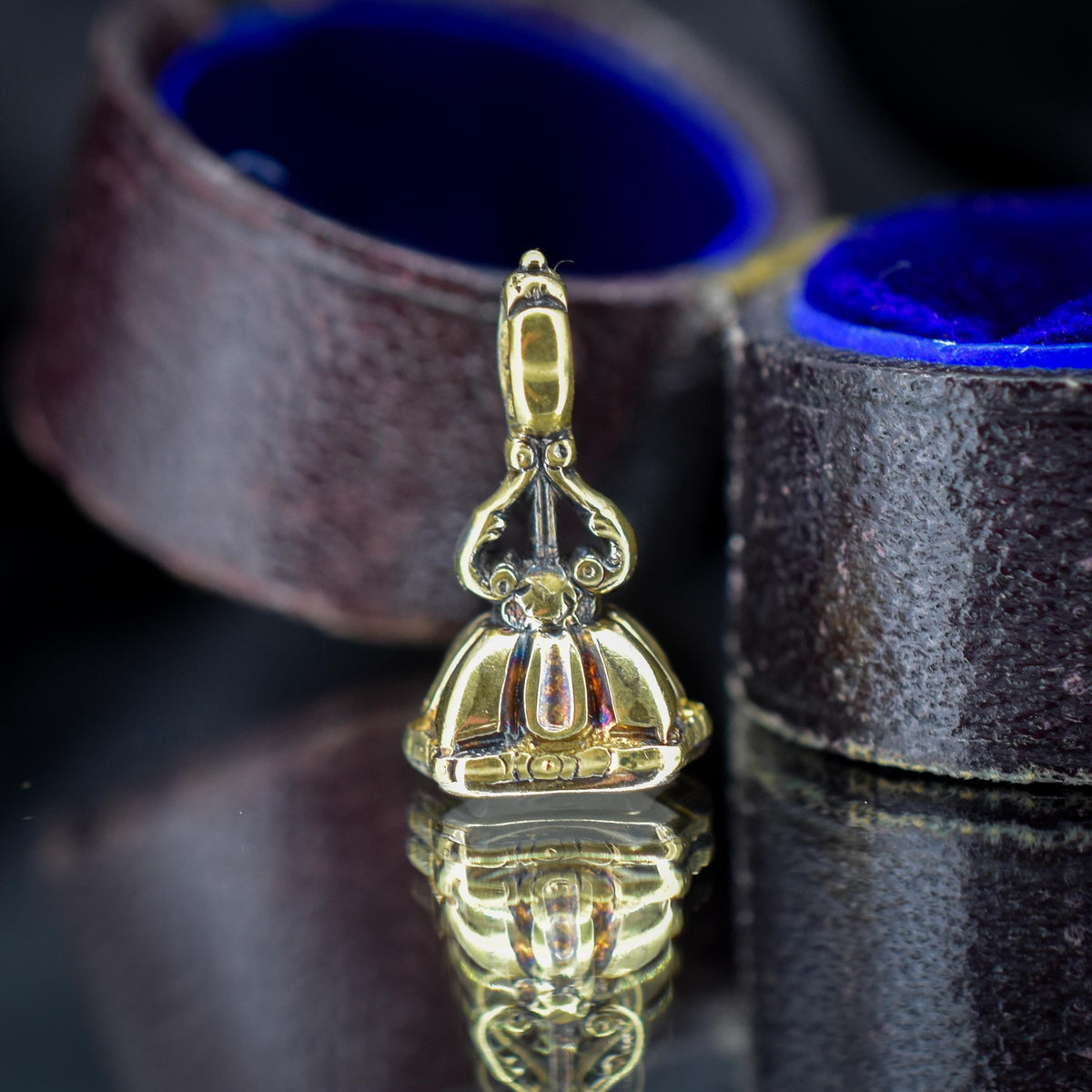 Antique 'Dove of Peace' Bird Chalcedony Intaglio Fob Seal Charm