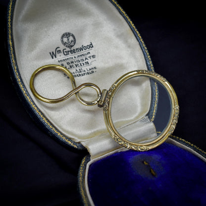 Antique Quizzing Magnifying Glass Rolled Gold Pendant | Georgian
