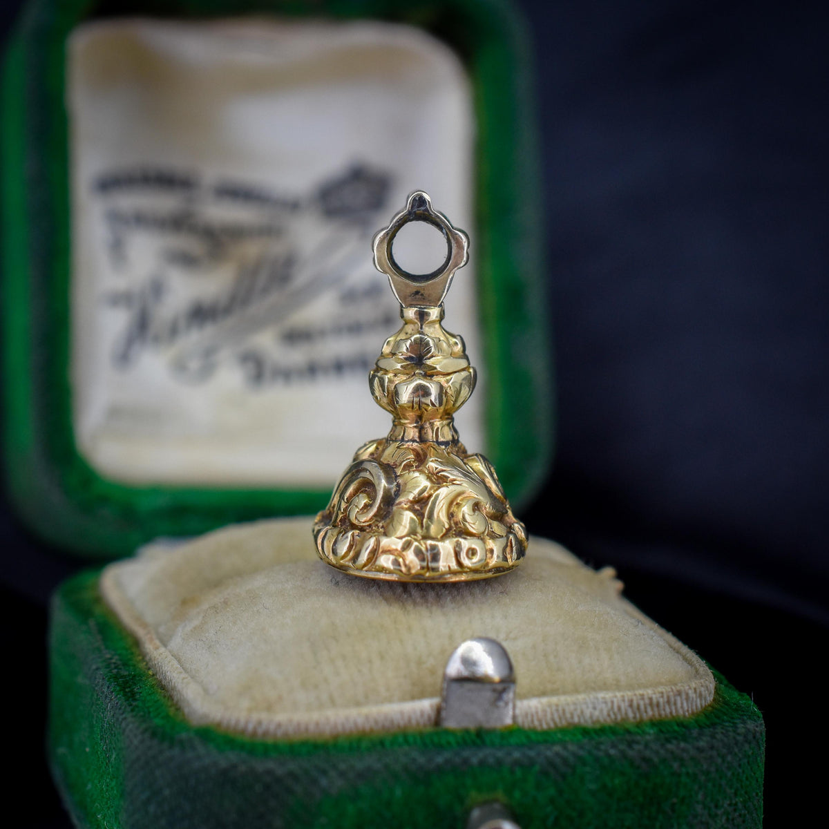 Antique Carnelian Mother Bird Intaglio Gold Cased Fob Seal Pendant | Georgian Victorian