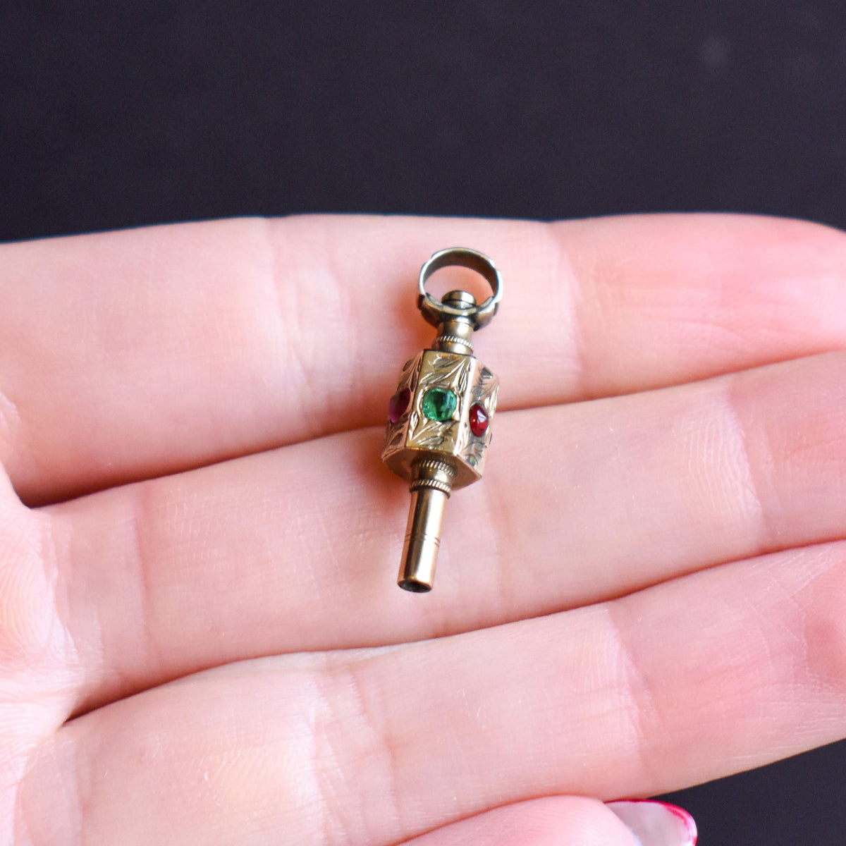 Antique REGARD Acrostic Gold Watch Key Fob Pendant Charm
