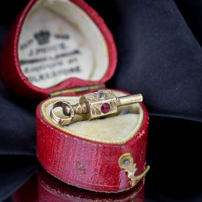 Antique REGARD Acrostic Gold Watch Key Fob Pendant Charm