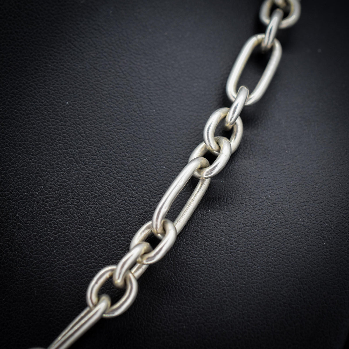 Vintage Sterling Silver Trombone Chain Necklace with a Dog Clip and T-bar | 18.5"