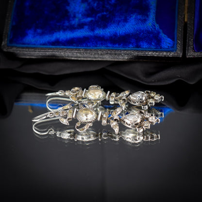 Antique Georgian Rock Crystal Silver Drop Earrings