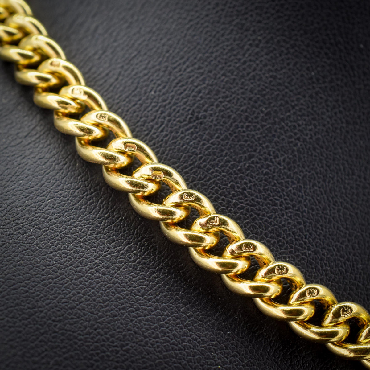 Antique 14.75" Gold on Sterling Silver Curb Albert Watch Chain T-bar Necklace